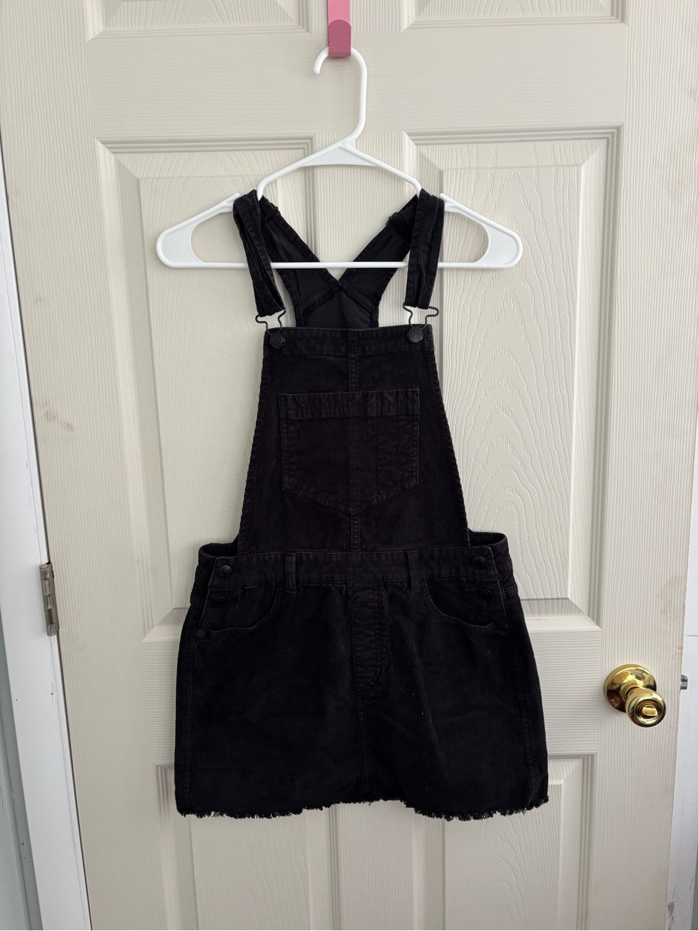American Eagle Black Corduroy Denim Overall Dress XS